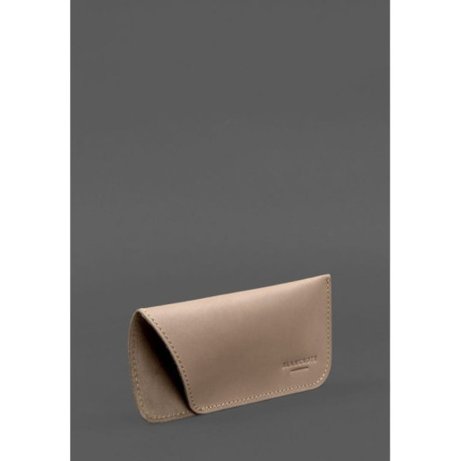 Шкіряний чохол для окулярів Світло-бежевий Crazy Horse