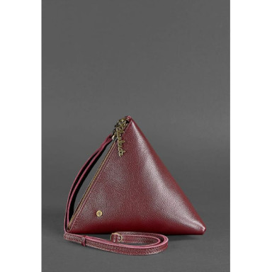 Leather women's cosmetic bag Pyramid Marsala