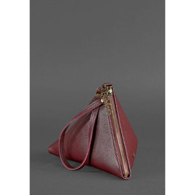 Leather women's cosmetic bag Pyramid Marsala