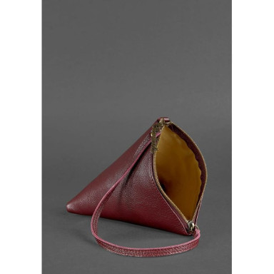 Leather women's cosmetic bag Pyramid Marsala