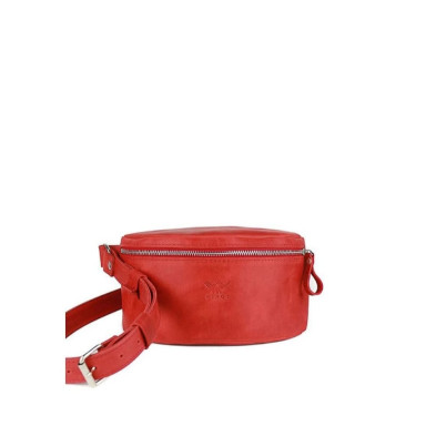Red vintage leather belt bag