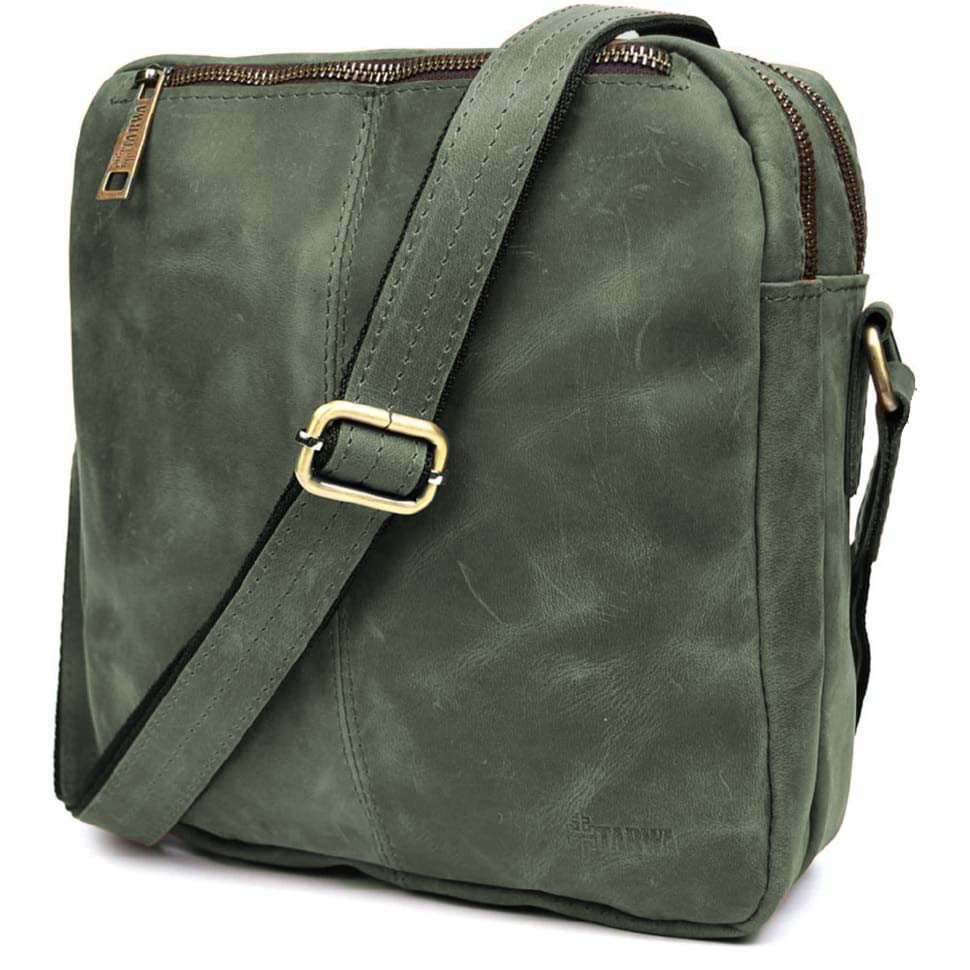 Сумка месенджер чоловіча вертикальна через плече TARWA Зелений RЕ-60121-3md