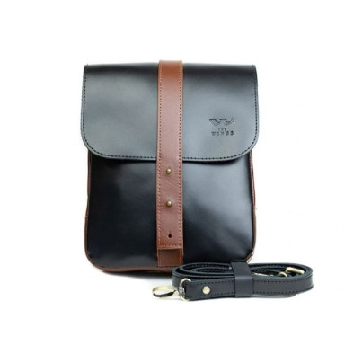 Чоловіча шкіряна сумка Mini Bag чорно-коричнева