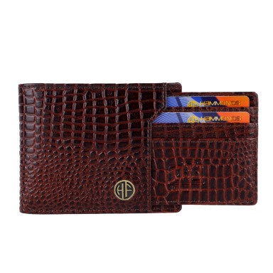Чоловічий шкіряний гаманець Hammonds Flycatcher HF577 Croc Brown (Коричневий)