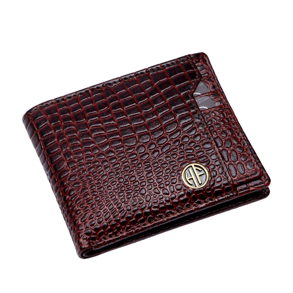 Чоловічий шкіряний гаманець Hammonds Flycatcher HF577 Croc Brown (Коричневий)