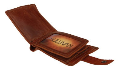 Mens small leather wallet SULLIVAN kmg25(10) light brown