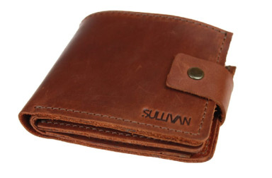 Mens small leather wallet SULLIVAN kmg25(10) light brown