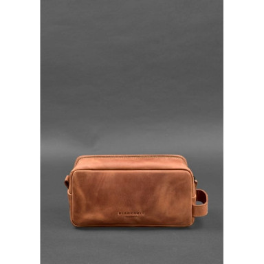 Leather cosmetic bag 6.0 light brown Crazy Horse