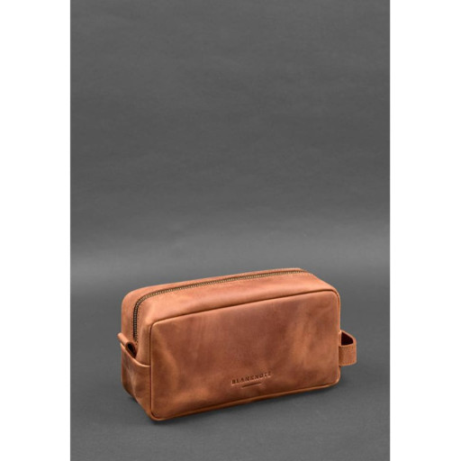 Leather cosmetic bag 6.0 light brown Crazy Horse