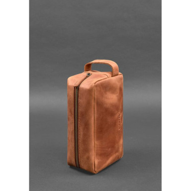 Leather cosmetic bag 6.0 light brown Crazy Horse
