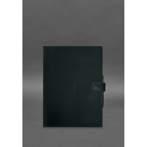 Кожаный блокнот А4 (софт-бук) 9.2 зеленый Crazy Horse