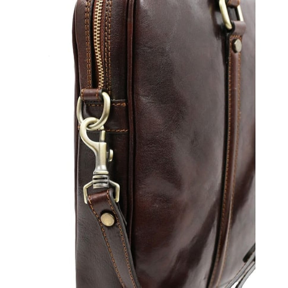 Шкіряна сумка для ноутбука - Hobbit - коричневий Time Resistance 5196101