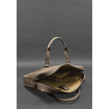 Leather bag for laptop and documents brown Crazy Horse