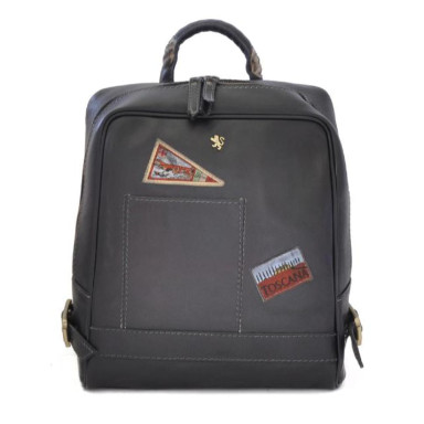 Pratesi BNE102 - Firenze Laptop Backpack in cow leather B102 Bruce Black