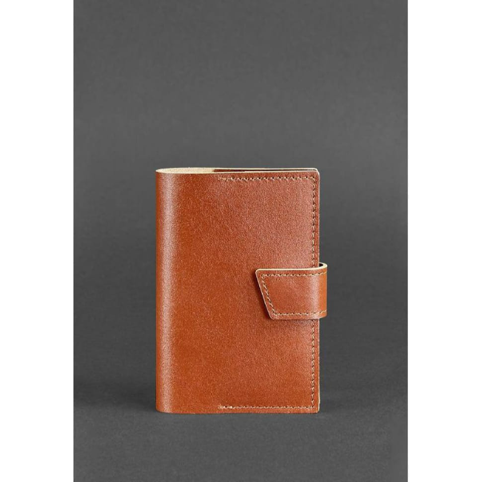 Шкіряна обкладинка для паспорта 4.0 світло-коричнева
