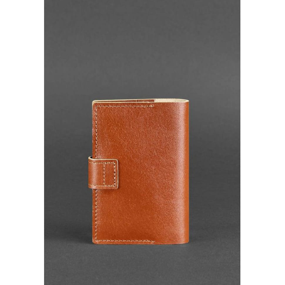 Шкіряна обкладинка для паспорта 4.0 світло-коричнева