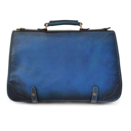 Pratesi BBL594 - Messenger Ammannati in cow leather Bruce Blue