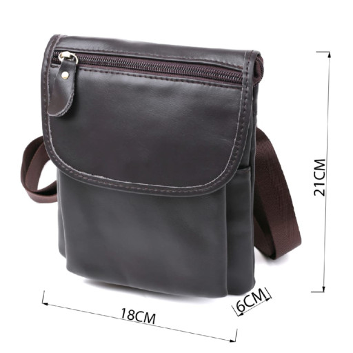 Шкіряна компактна чоловіча сумка через плече Vintage 20468 Коричневий