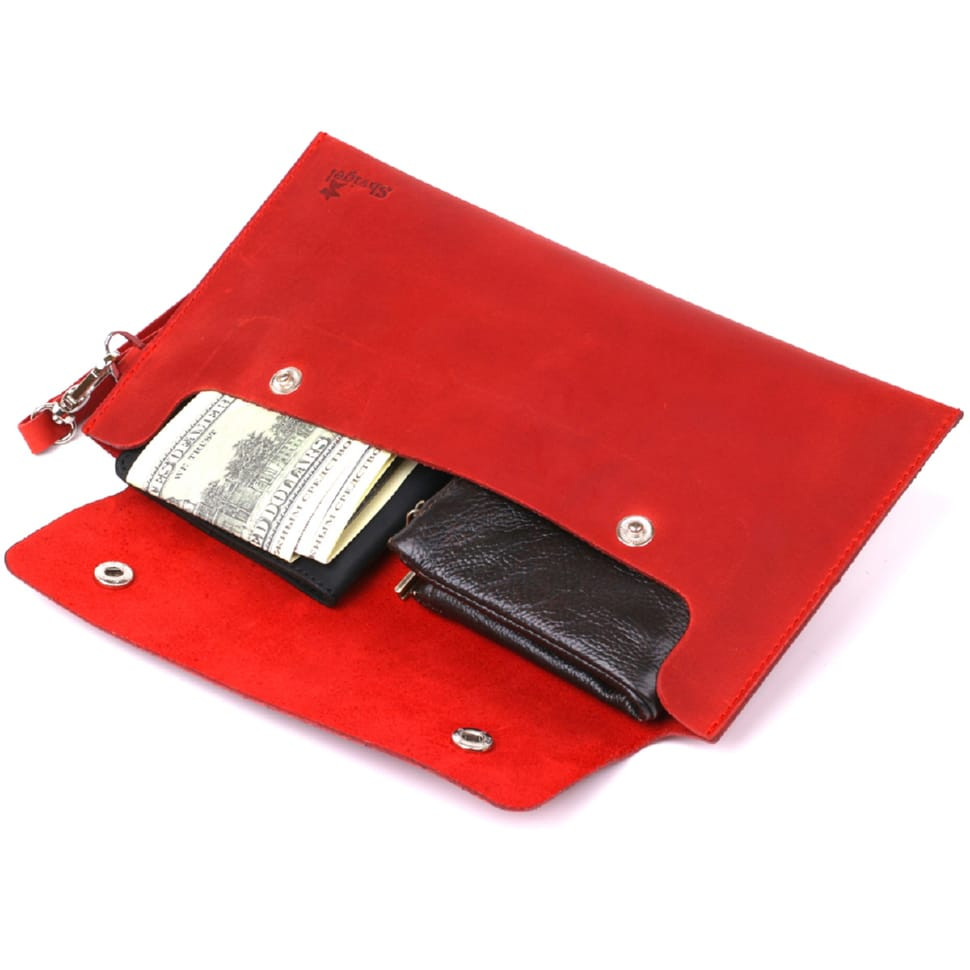 Жіноча vintage шкіряний тревел-косметичка Shvigel 16427 Червоний