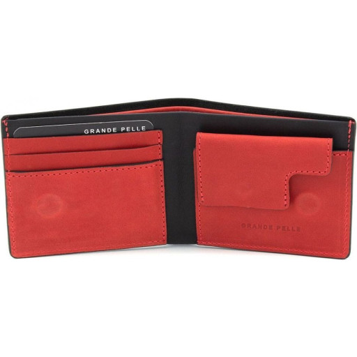 Wallet Magnet, black with red Grande Pelle 50511060