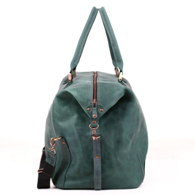 Travel leather satchel bag green Mtravel_4 Manufatto