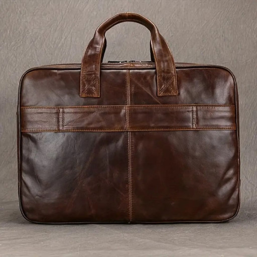 Велика чоловіча сумка з кишенями зі шкіри Bexhill Bx7289 Brown