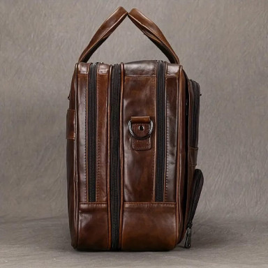 Bexhill Bx7289 Brown Large Men`s Leather Bag with Pockets