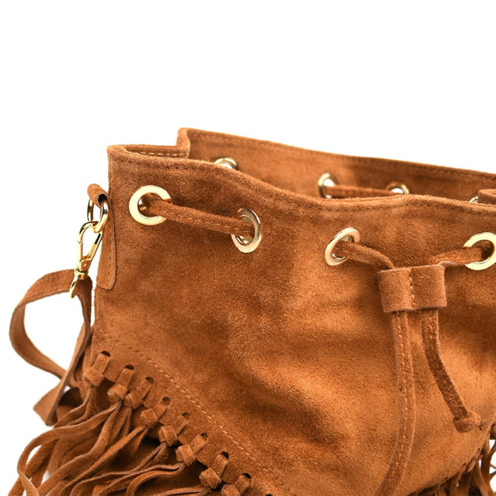 Женская замшевая сумка на плечо Firenze (Италия) fz189645 коньячная