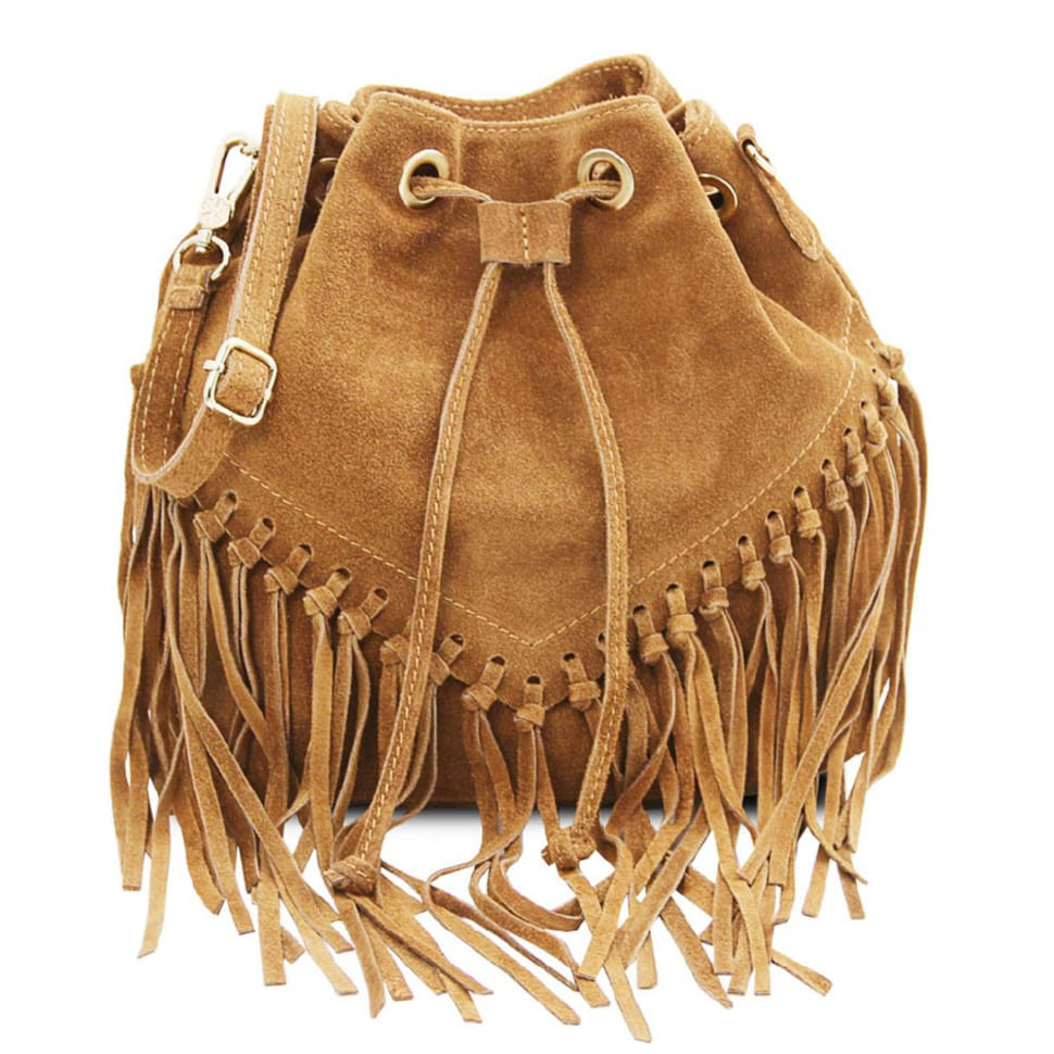 Женская замшевая сумка на плечо Firenze (Италия) fz189645 коньячная