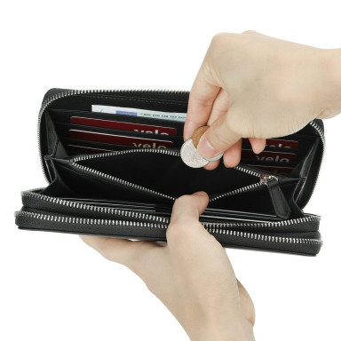 Mens leather clutch bag with two compartments with a loop TARWA GA-6060-4lx RFID 