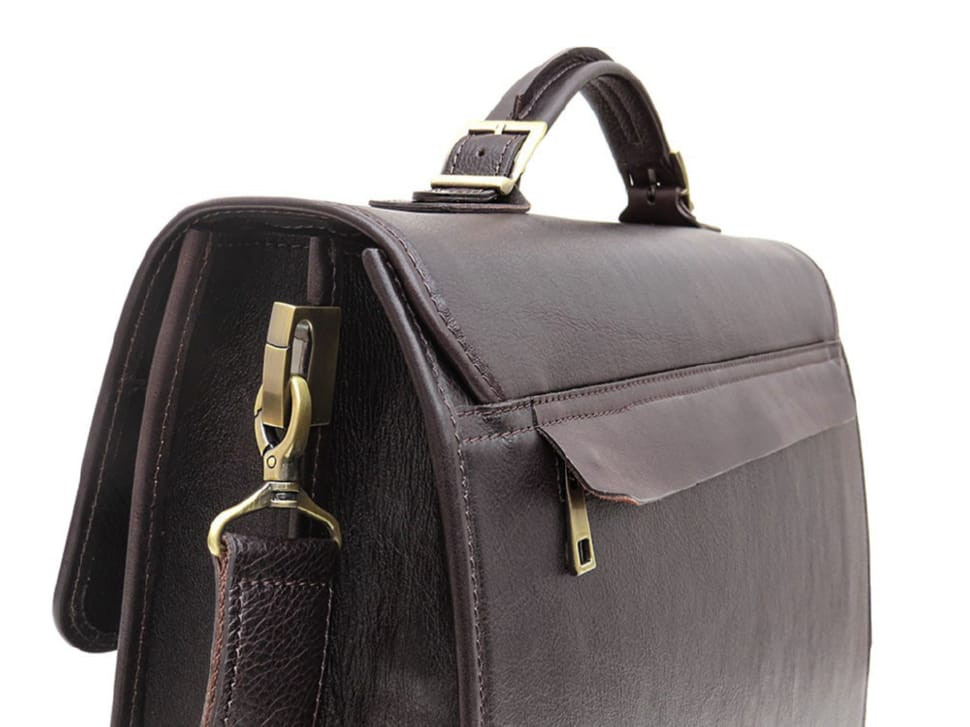 Коричневий чоловічий портфель із гладкої шкіри Newery N7164GC