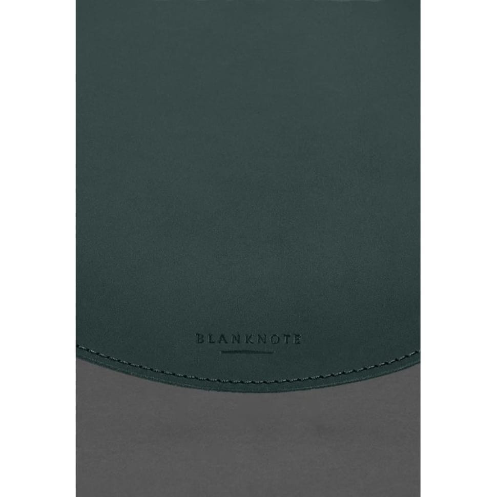 Круглий килимок для мишки з натуральної шкіри зелений краст