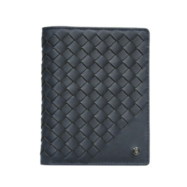 Leather wallet Timone intrecciato 12050 navy blue