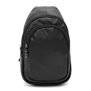 Men's leather backpack Keizer K1087bl-black