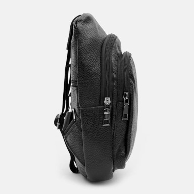 Men's leather backpack Keizer K1087bl-black