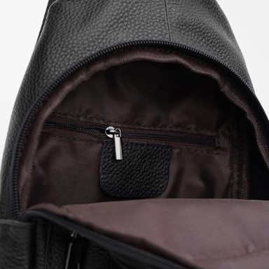 Men's leather backpack Keizer K1087bl-black