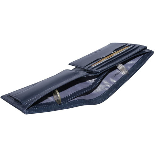 Leather wallet Italico 3620 navy blue