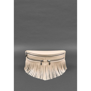 Women's leather belt bag Spirit light beige crust