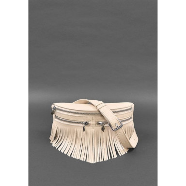 Women's leather belt bag Spirit light beige crust