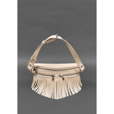 Women's leather belt bag Spirit light beige crust