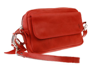 Women's leather small clutch bag SULLIVAN sg41 (26) red