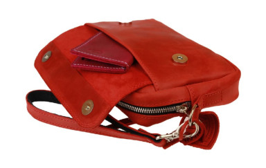 Women's leather small clutch bag SULLIVAN sg41 (26) red