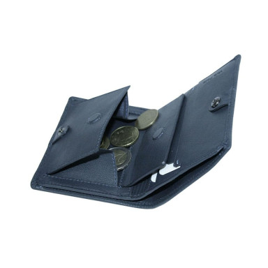 Leather wallet Timone 11071 navy blue