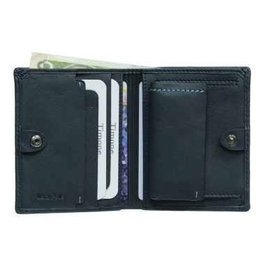 Leather wallet Timone 11071 navy blue