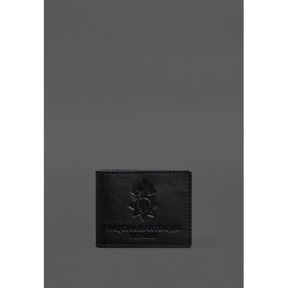 Leather cover for service ID of the National Guard Black
