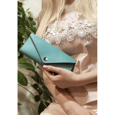 Женский кожаный кошелек Керри 1.0 бирюзовый
