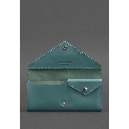 Жіночий шкіряний гаманець Керрі 1.0 бірюзовий
