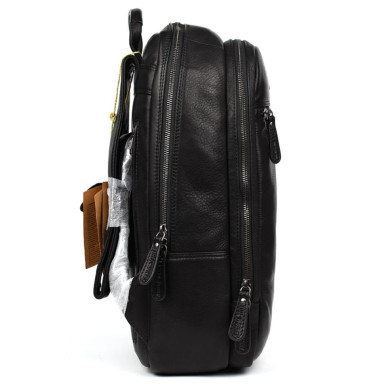 Великий шкіряний рюкзак HILL BURRY HB4006A чорний