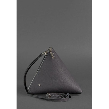 Women's leather cosmetic bag Pyramid black