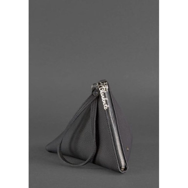 Women's leather cosmetic bag Pyramid black
